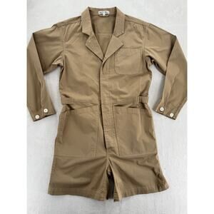 Alex Mill Tan Cotton Utility Shorts Romper One Piece Jumpsuit Medium M
